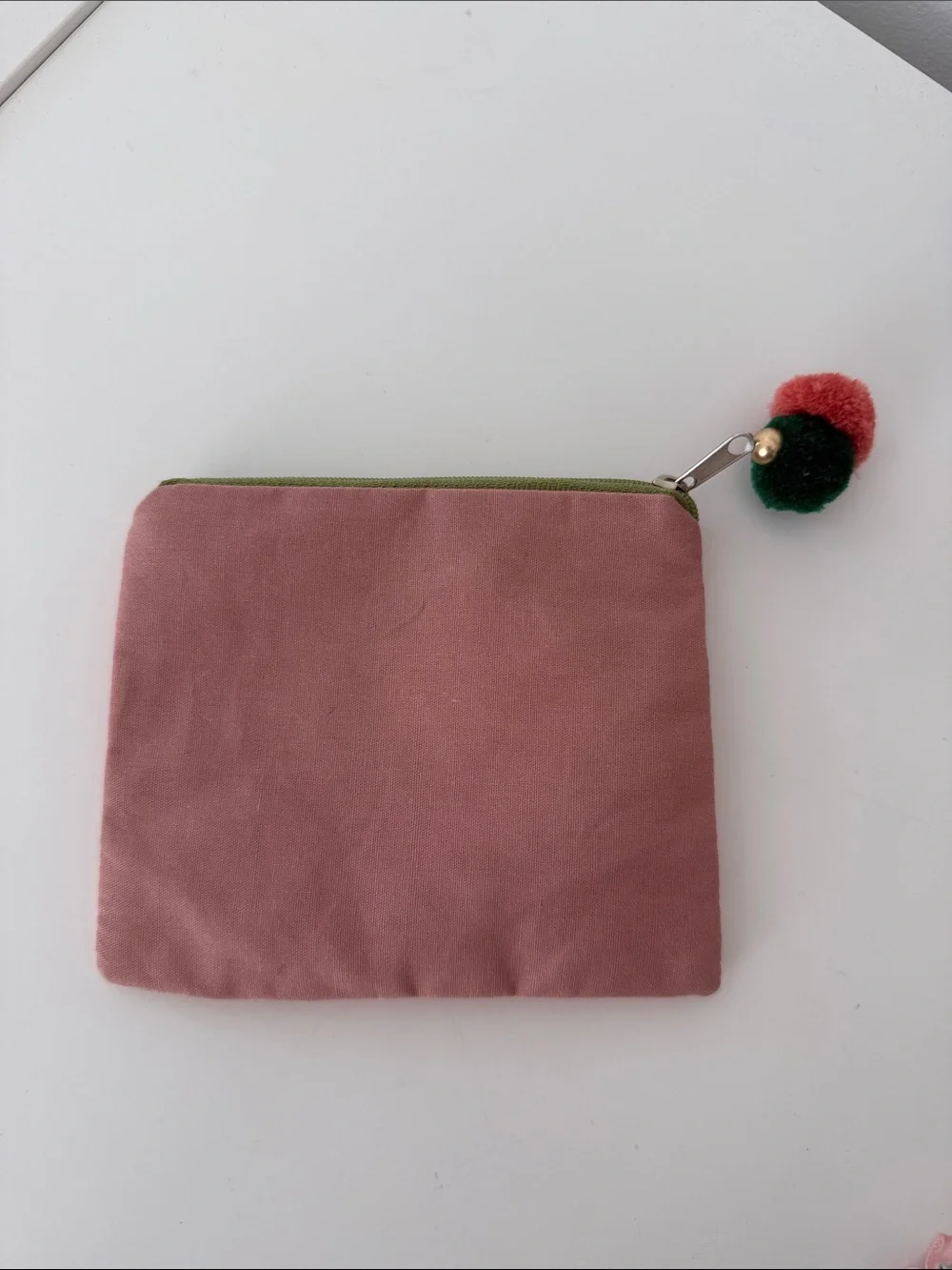 Beaded 'BLAH BLAH BLAH' Coral and Green Zip Pouch